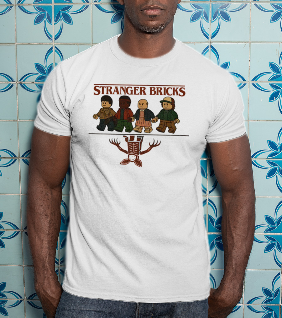 Stranger Bricks Upside Down Lego Characters Stranger Things Demogorgon T-Shirt