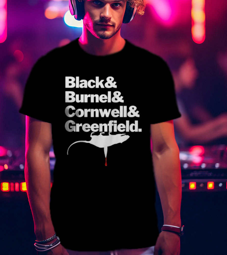 Black Burnel Cornwell Greenfield Rat Icon With Blood Drip T-Shirt