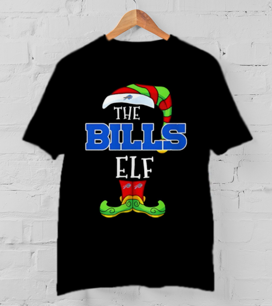 Buffalo Bills Christmas Elf Hat And Boots Holiday Fan Gear T-Shirt