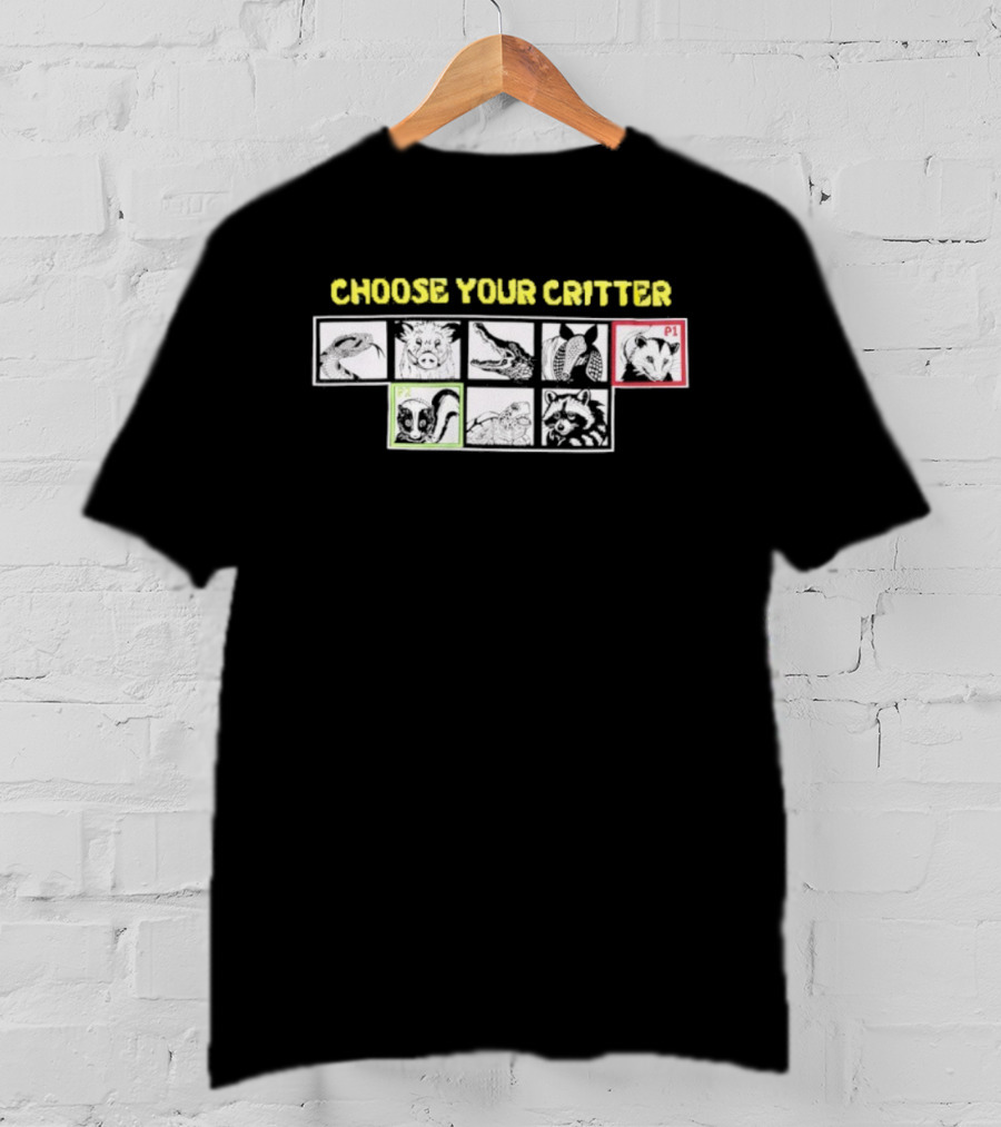 Choose Your Critter Player Selection P1 P2 T-Shirt