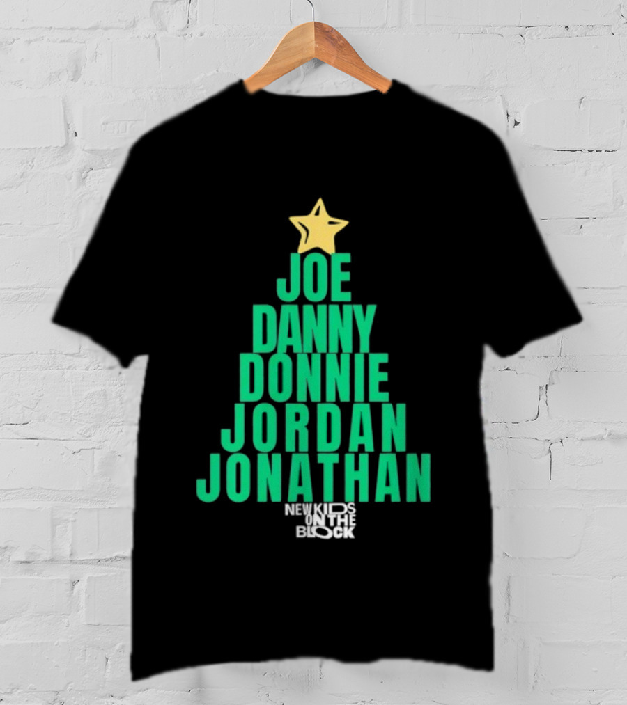 Joe Danny Donnie Jordan Jonathan Christmas Tree New Kids On The Block T-Shirt