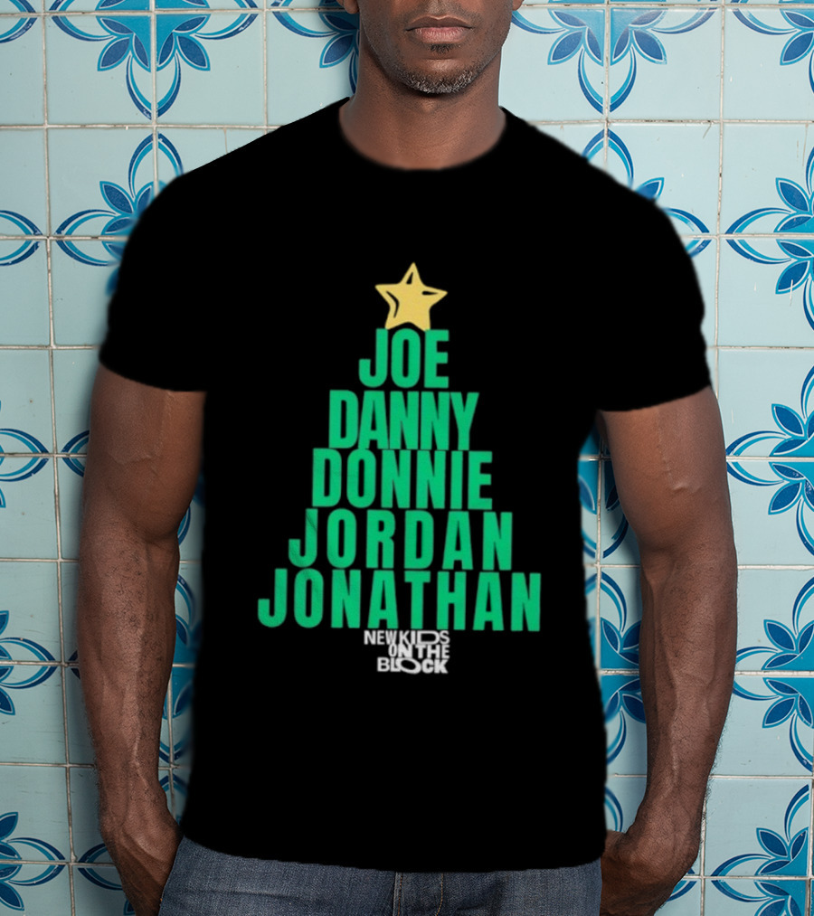 Joe Danny Donnie Jordan Jonathan Christmas Tree New Kids On The Block T-Shirt