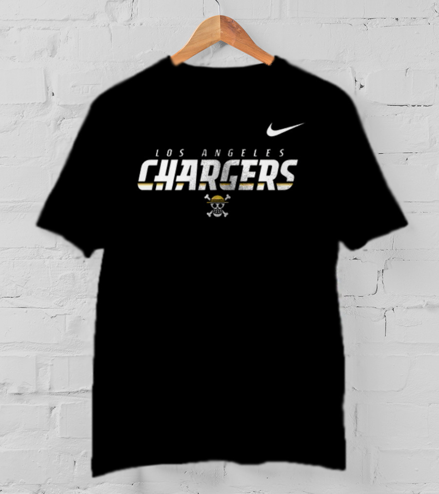 Los Angeles Chargers Nike One Piece Skull Crossover Collaboration T-Shirt