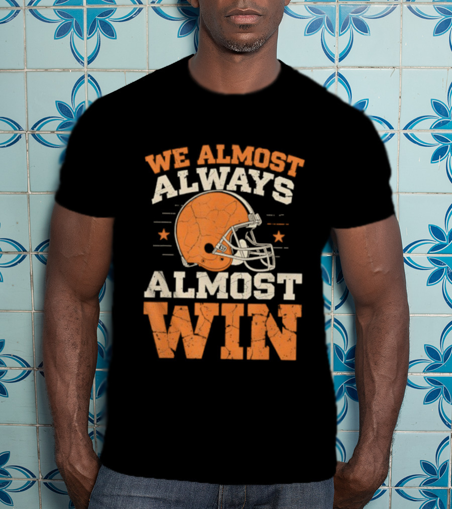 We Almost Always Almost Win Football Retro Helmet Stars T-Shirt