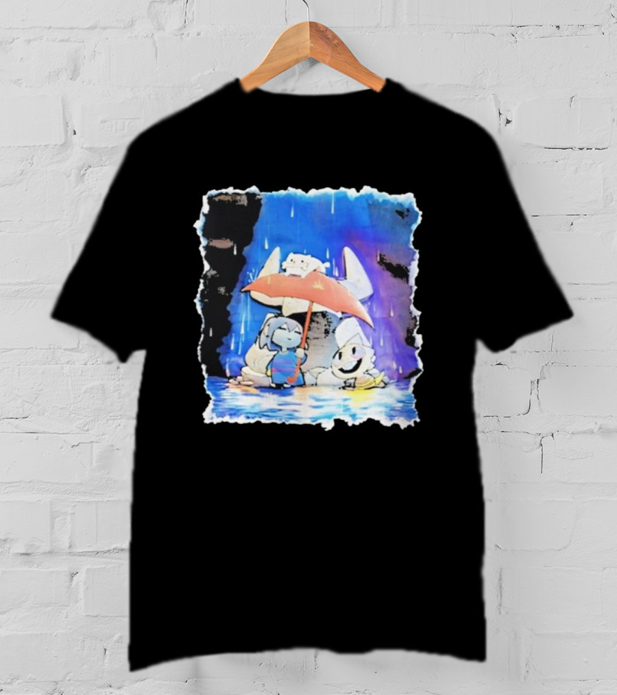 Undertale Sans And Chocobo Crossover Rainy Day Scene T-Shirt