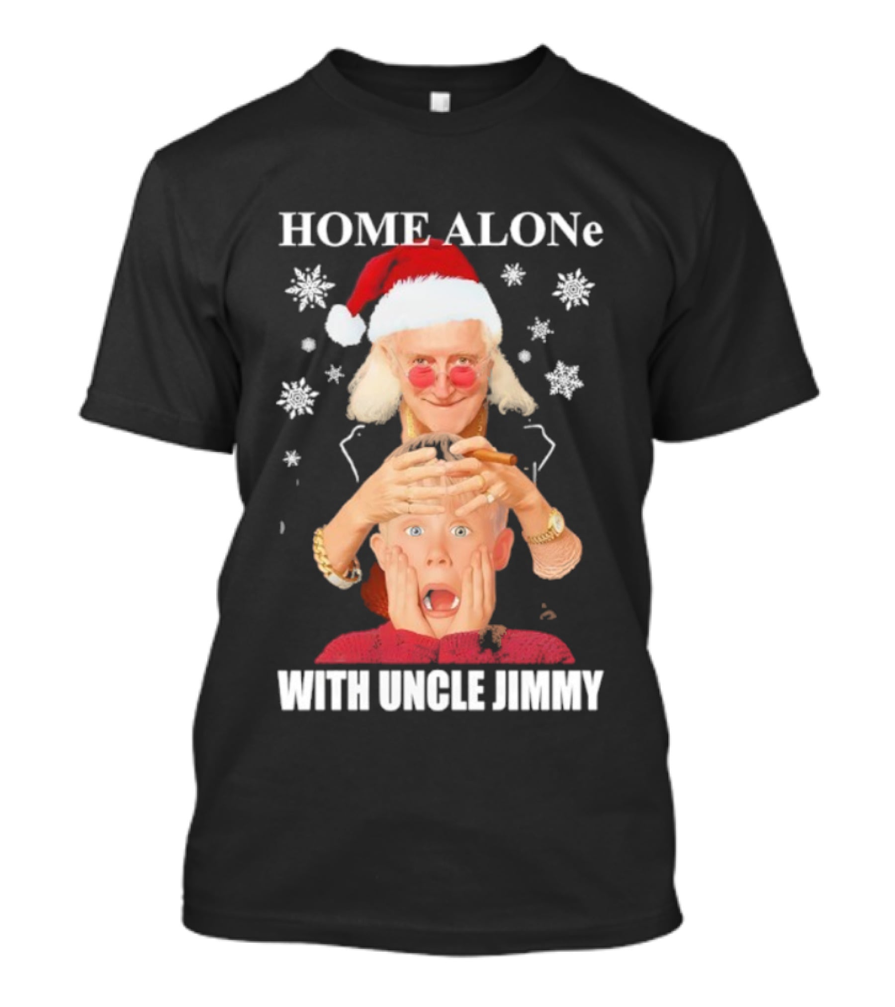 HOME ALONe Merry Christmas With Uncle Jimmy Santa Hat T-Shirt