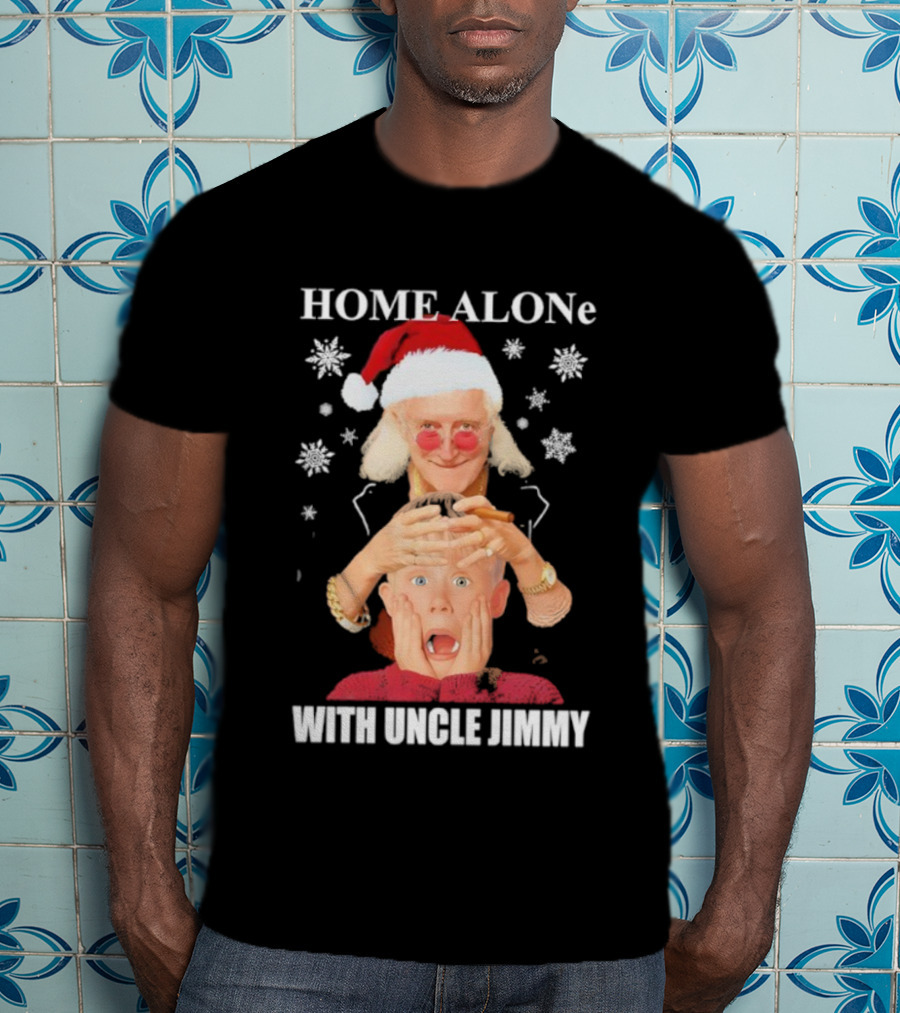 HOME ALONe Merry Christmas With Uncle Jimmy Santa Hat T-Shirt