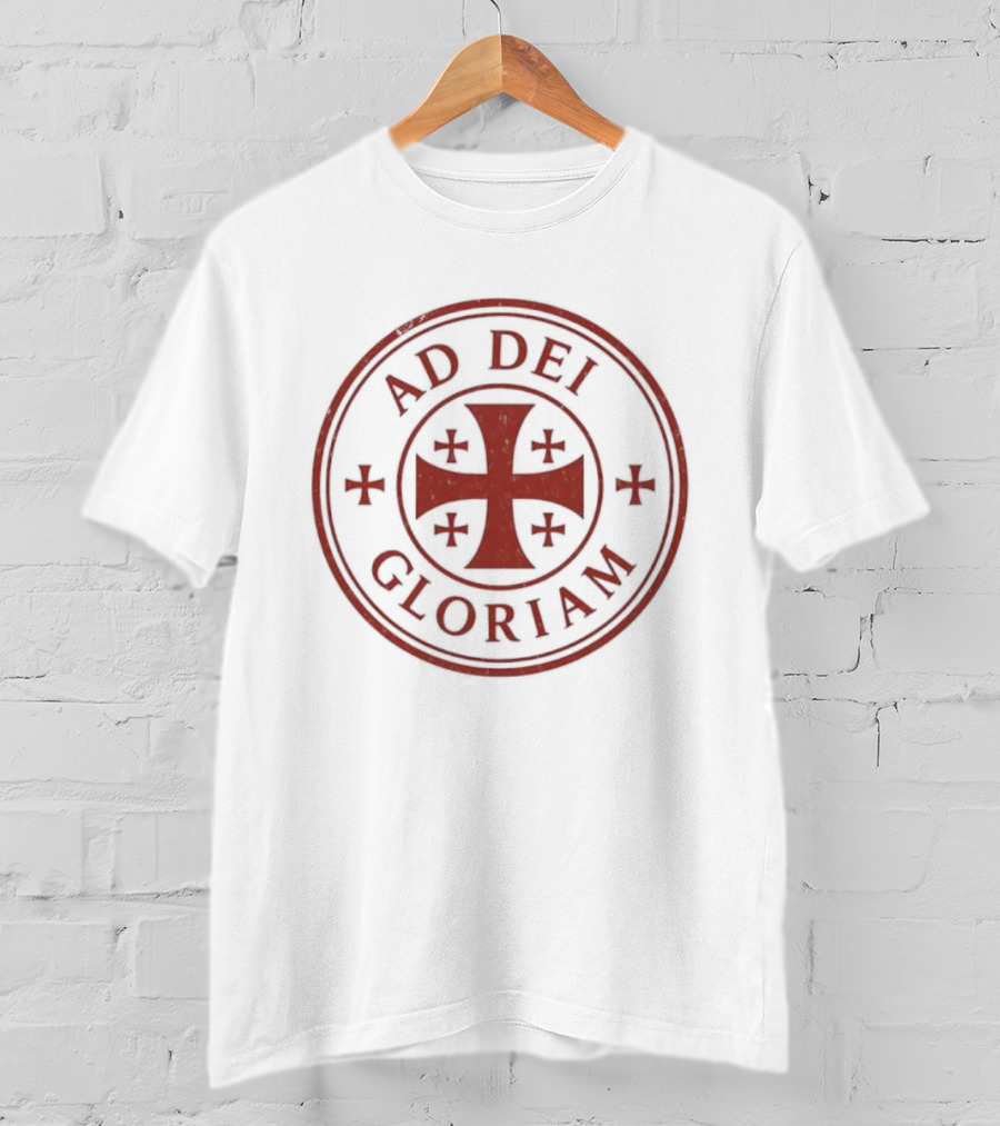 Ad Dei Gloriam Latin Cross Symbol Emblem T-Shirt