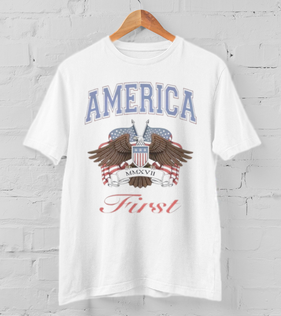 America First Vintage Eagle MAGA Patriotic Design T-Shirt