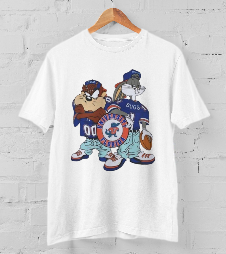 Florida Gators University Bugs Bunny Taz Looney Tunes Football T-Shirt