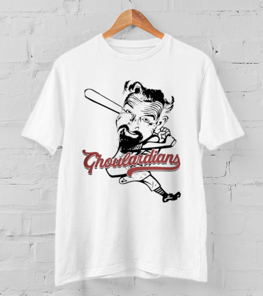 Cleveland Ghoulardians Vintage Monster Baseball Bat Illustration T-Shirt