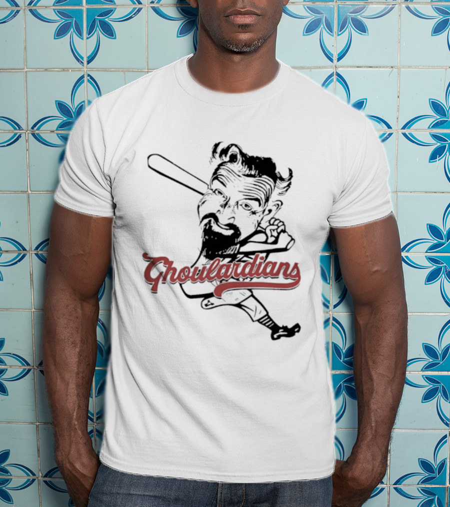 Cleveland Ghoulardians Vintage Monster Baseball Bat Illustration T-Shirt