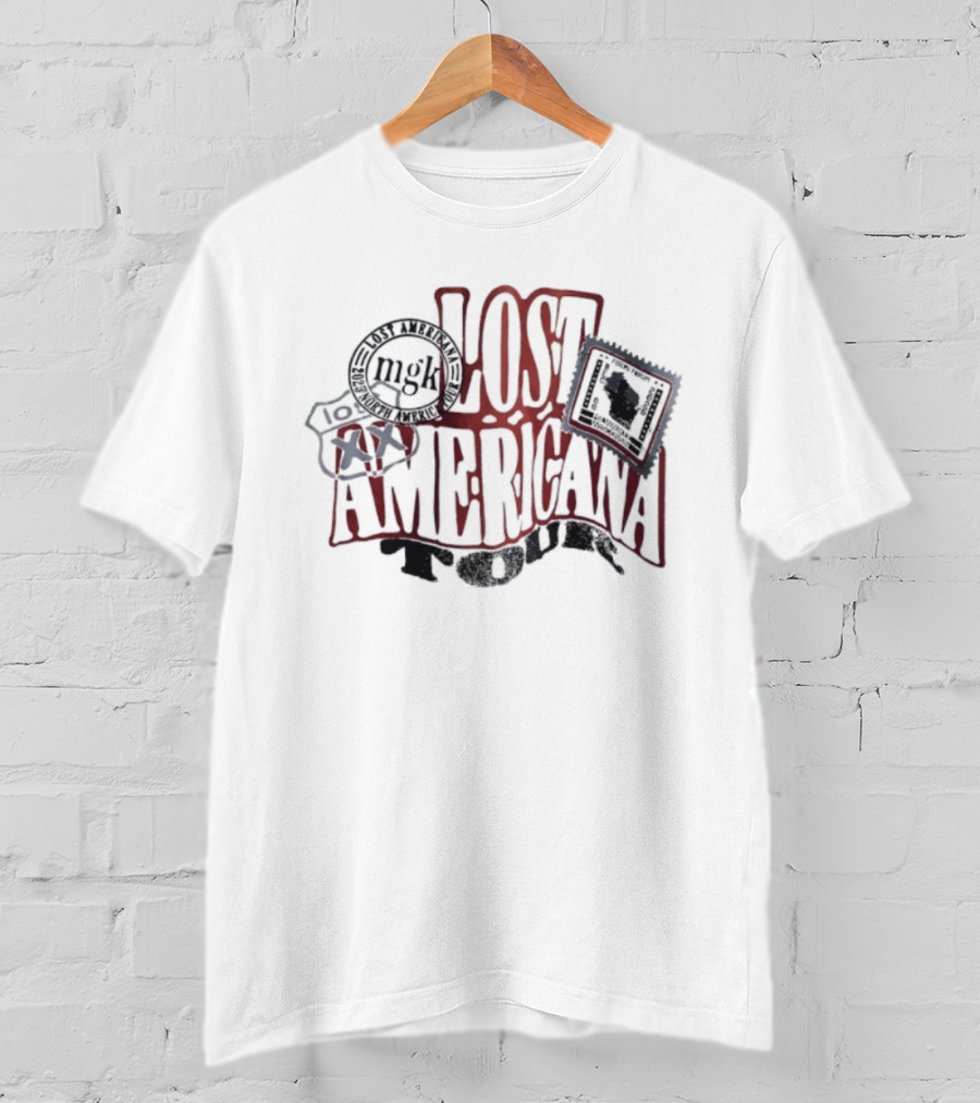 Lost Americana Tour 2025 MGK Baseball Iconic Symbols T-Shirt
