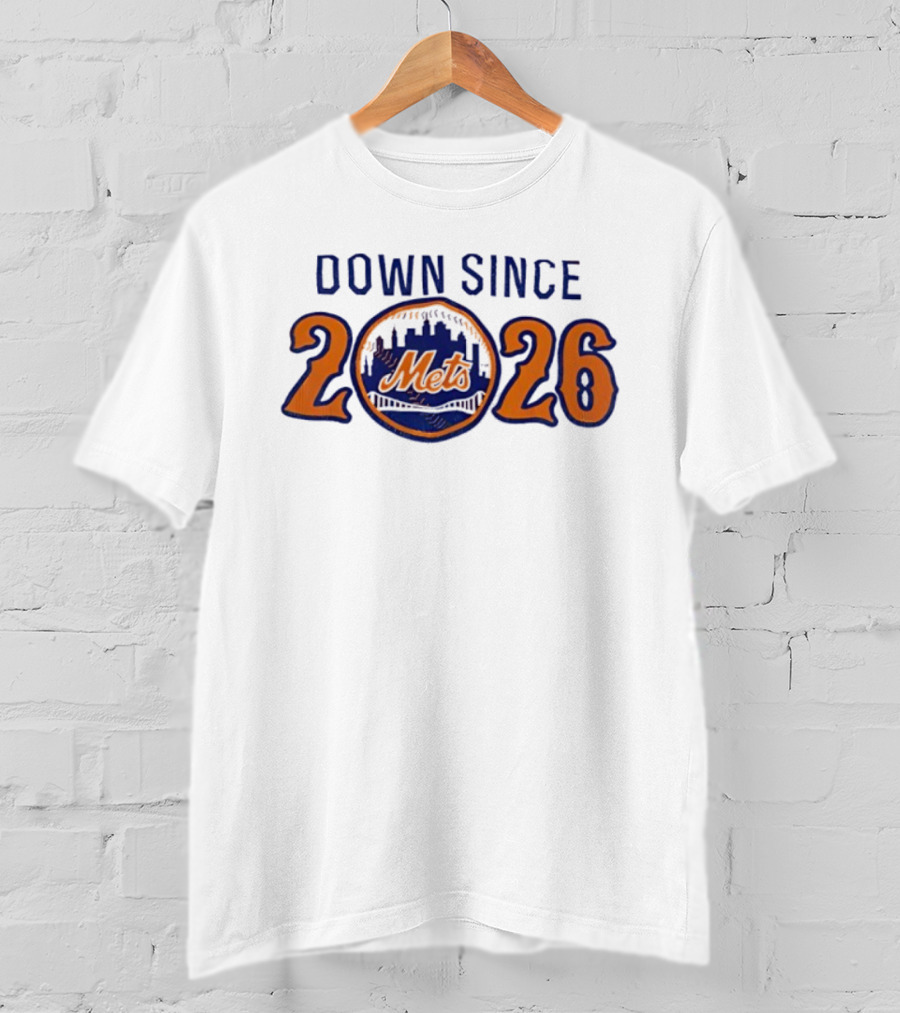 New York Mets Down Since 2026 Skyline Logo T-Shirt