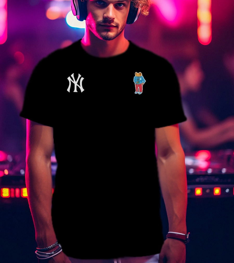 Bad Bunny New York Yankees Bear Blue Red Pants T-Shirt