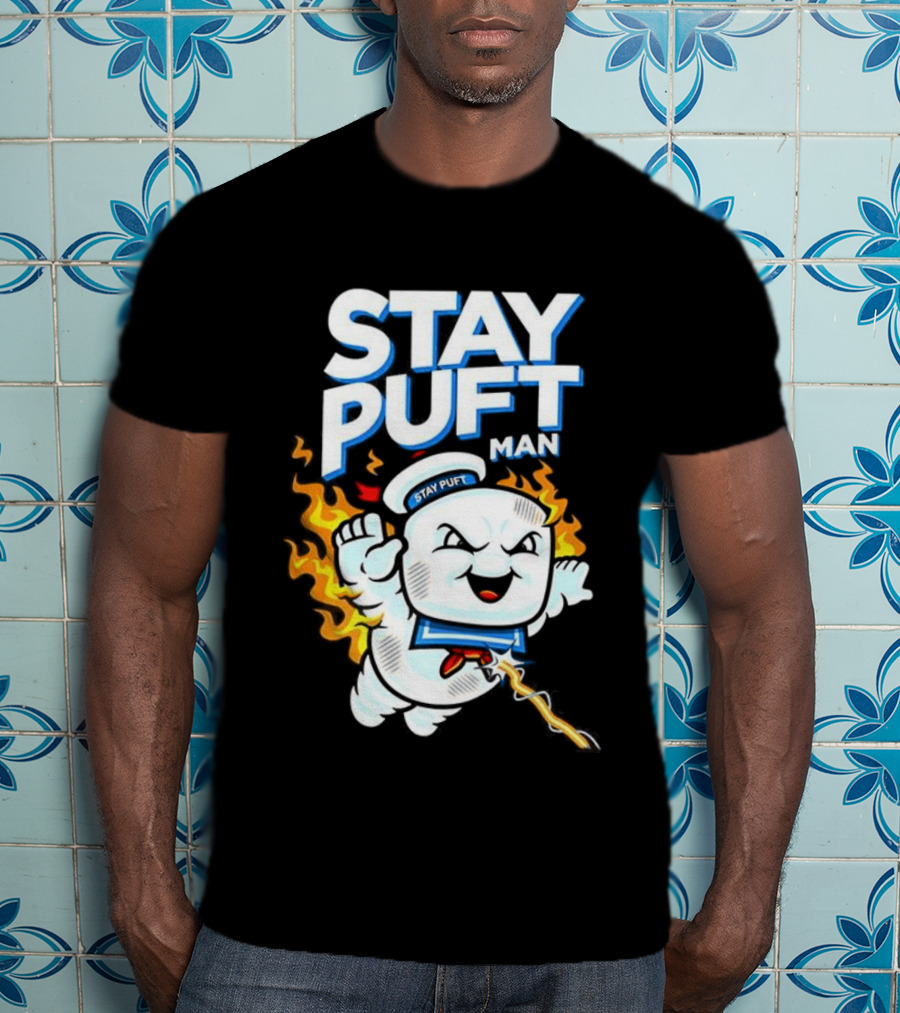 Stay Puft Man Marshmallow Fire Ghostbusters Character T-Shirt