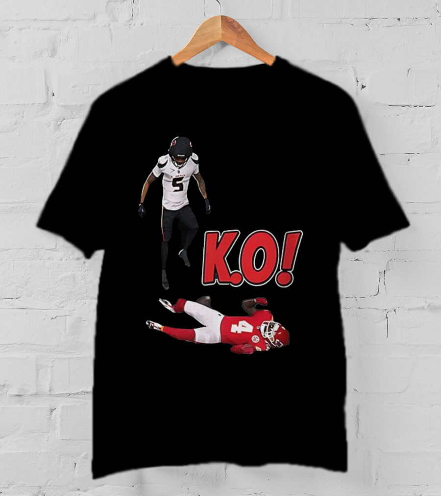 Jalen Pitre KO Monster Hit On Rashee Rice Houston Texans T-Shirt