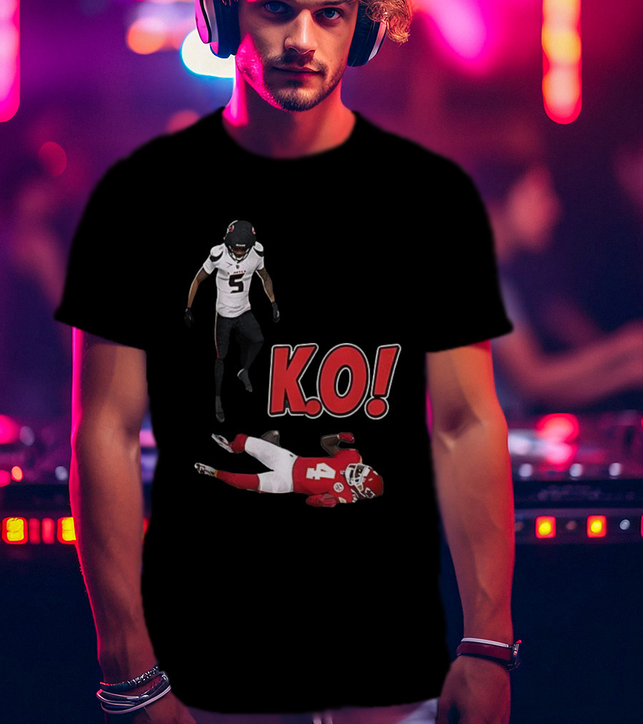 Jalen Pitre KO Monster Hit On Rashee Rice Houston Texans T-Shirt