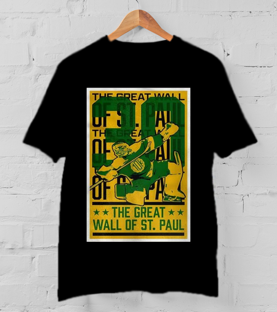 The Great Wall Of St. Paul Minnesota Wild Jesper Wallstedt Pose T-Shirt