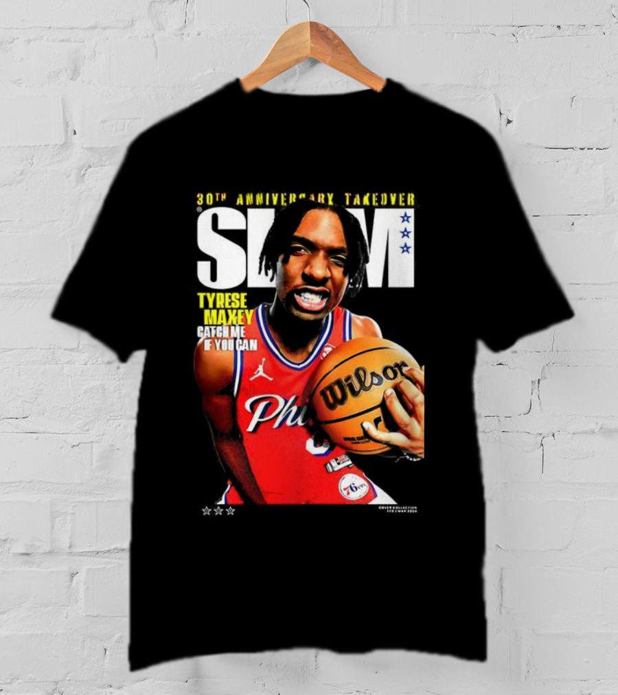 Tyrese Maxey SLAM 30th Anniversary Philadelphia Takeover T-Shirt