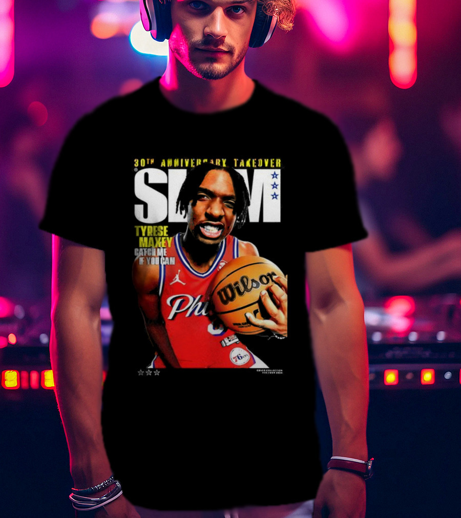 Tyrese Maxey SLAM 30th Anniversary Philadelphia Takeover T-Shirt