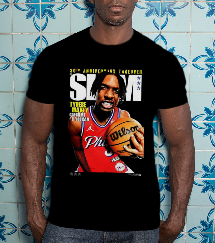 Tyrese Maxey SLAM 30th Anniversary Philadelphia Takeover T-Shirt