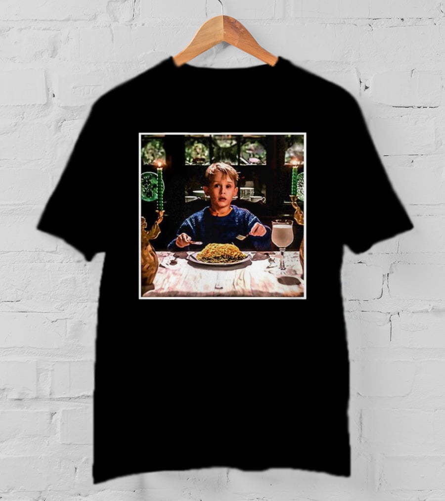 Home Alone Kevin Christmas Dinner Scene Iconic Meal Plan T-Shirt