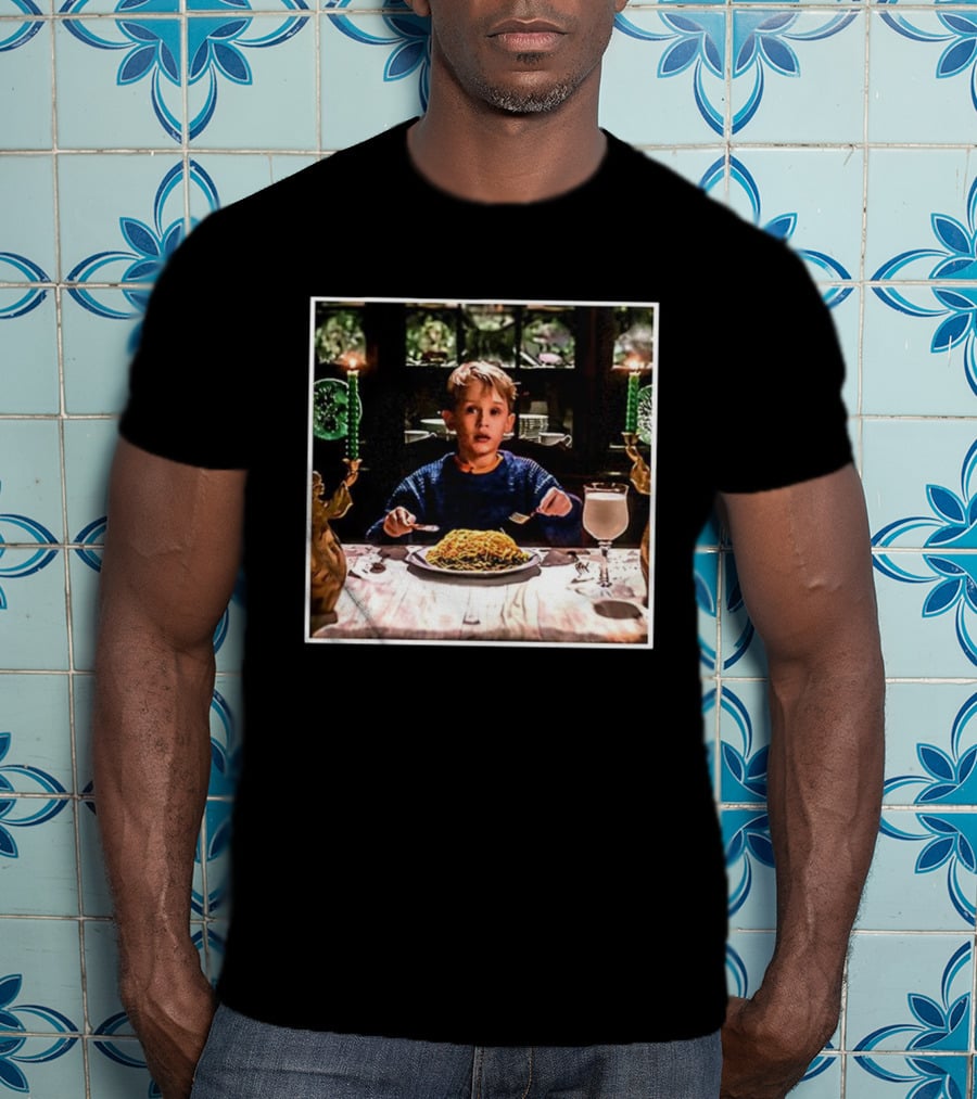 Home Alone Kevin Christmas Dinner Scene Iconic Meal Plan T-Shirt