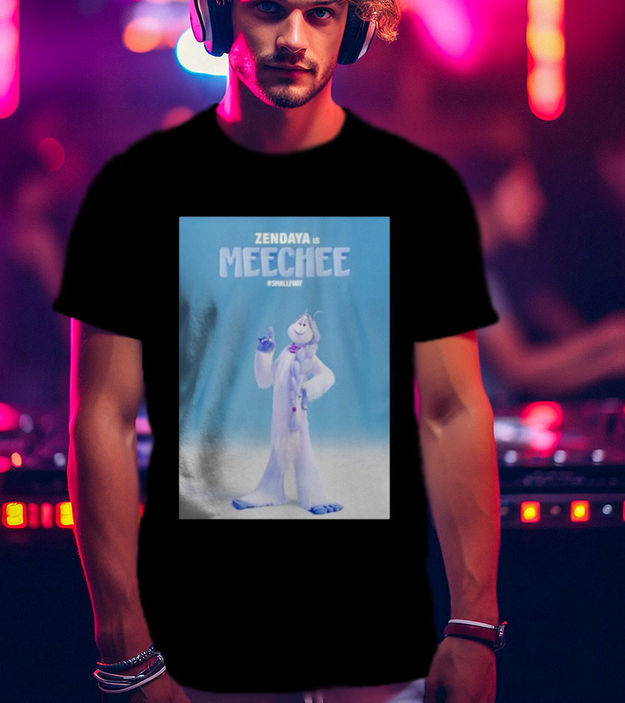 Zendaya Is Meechee Smallfoot Movie Character Blue Background T-Shirt