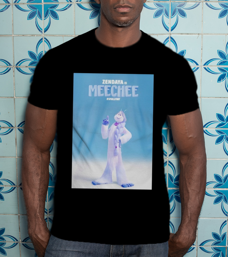 Zendaya Is Meechee Smallfoot Movie Character Blue Background T-Shirt