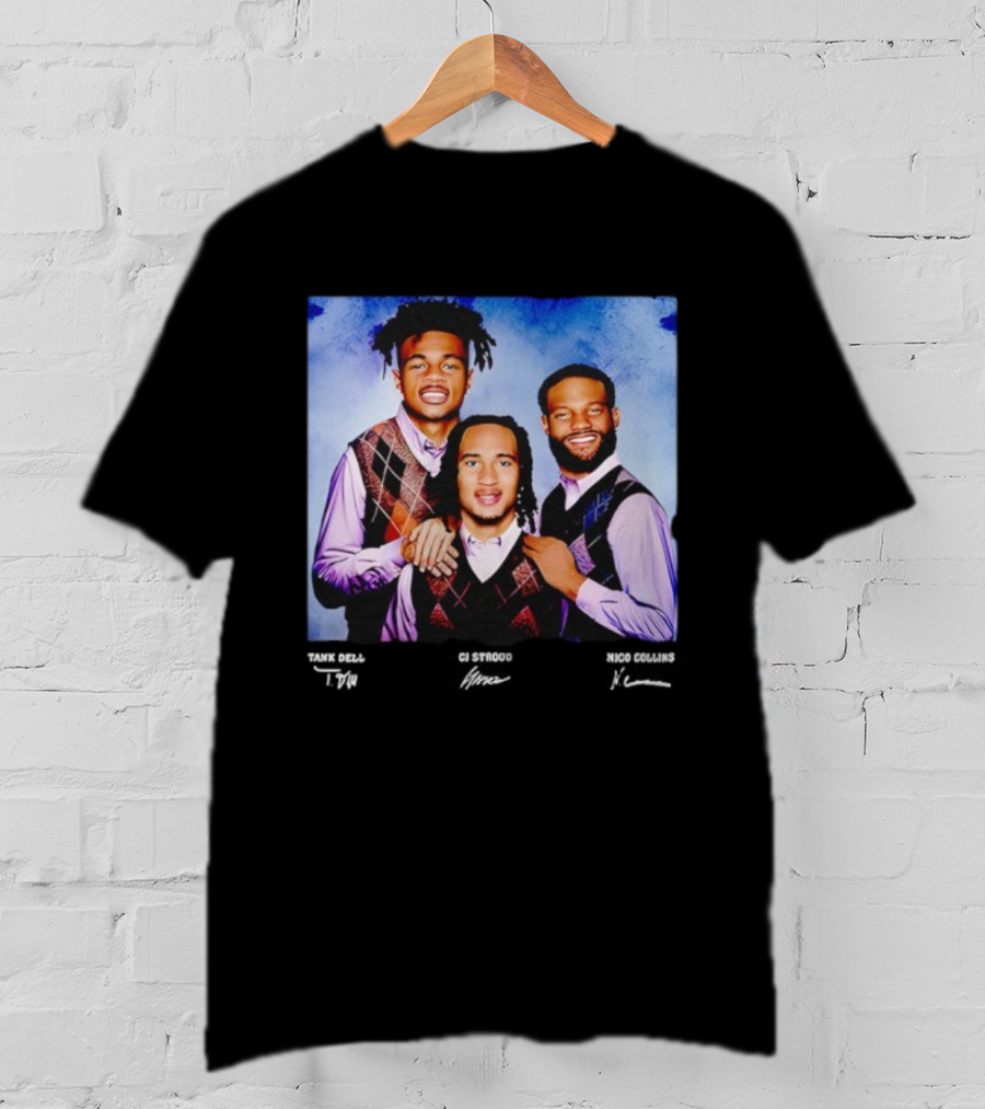 Nico Collins CJ Stroud Tank Dell Step Brothers Houston Texans NFL Players Portrait T-Shirt