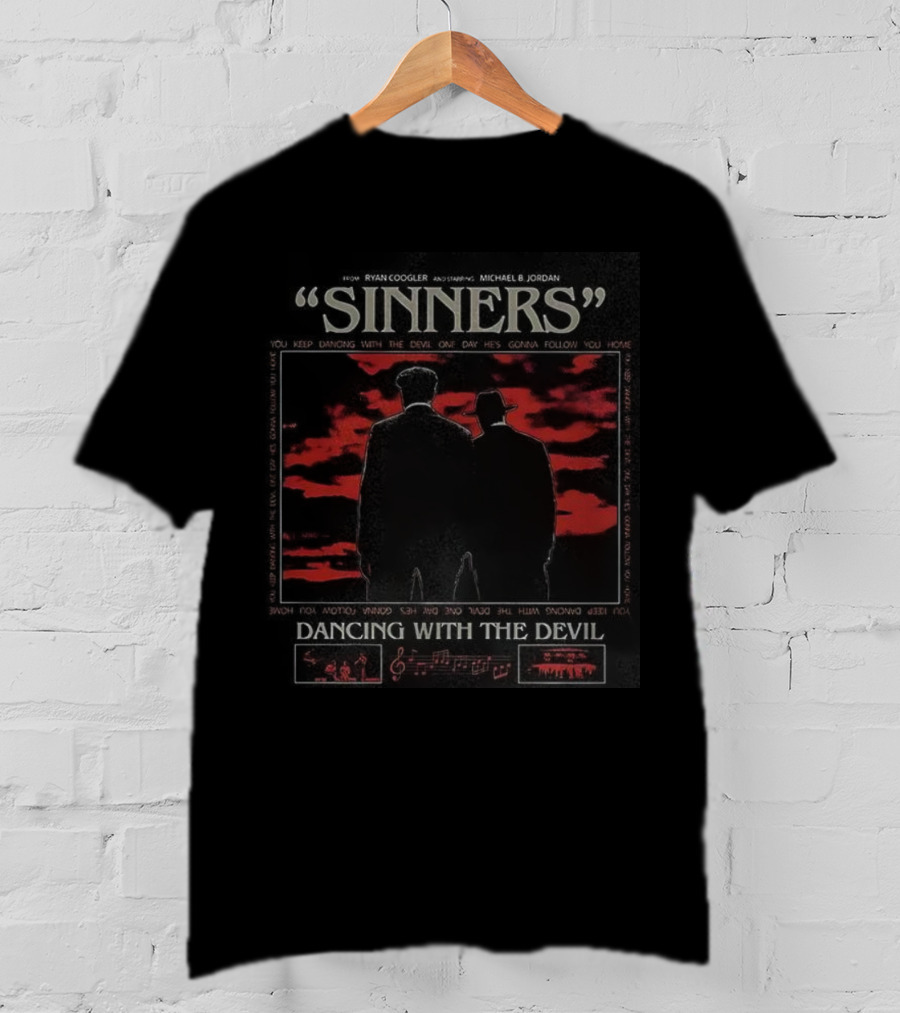 Sinners Movie Dancing With The Devil Ryan Coogler Michael B Jordan Vintage T-Shirt