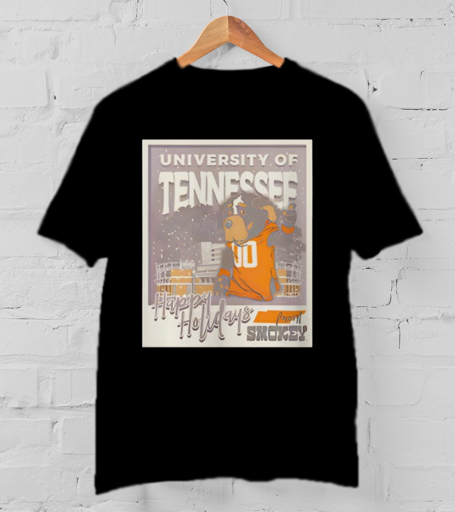 University Of Tennessee Happy Holidays From Smokey Stadium Scene T-Shirt