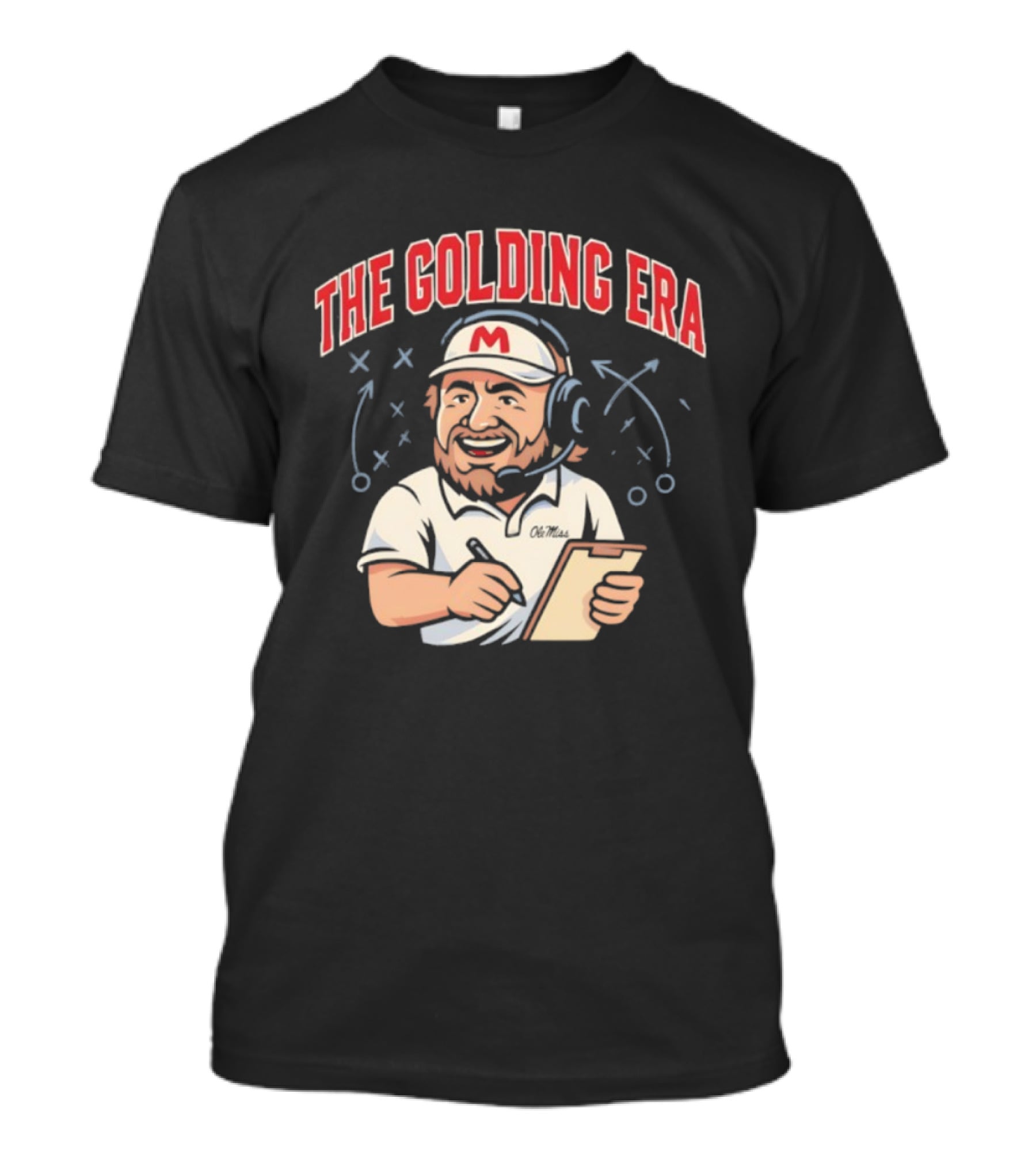 The Golding Era Ole Miss Lane Kiffin Football Coach Clipboard Strategy T-Shirt