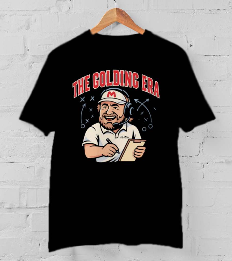 The Golding Era Ole Miss Lane Kiffin Football Coach Clipboard Strategy T-Shirt