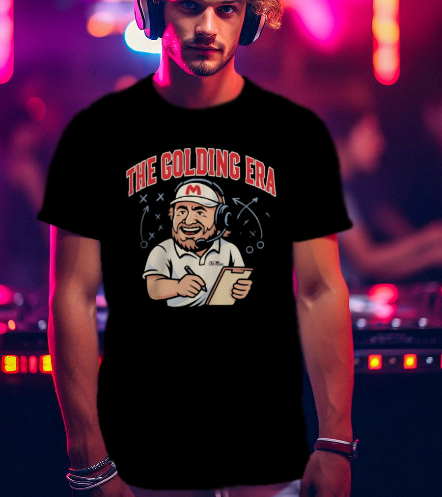 The Golding Era Ole Miss Lane Kiffin Football Coach Clipboard Strategy T-Shirt