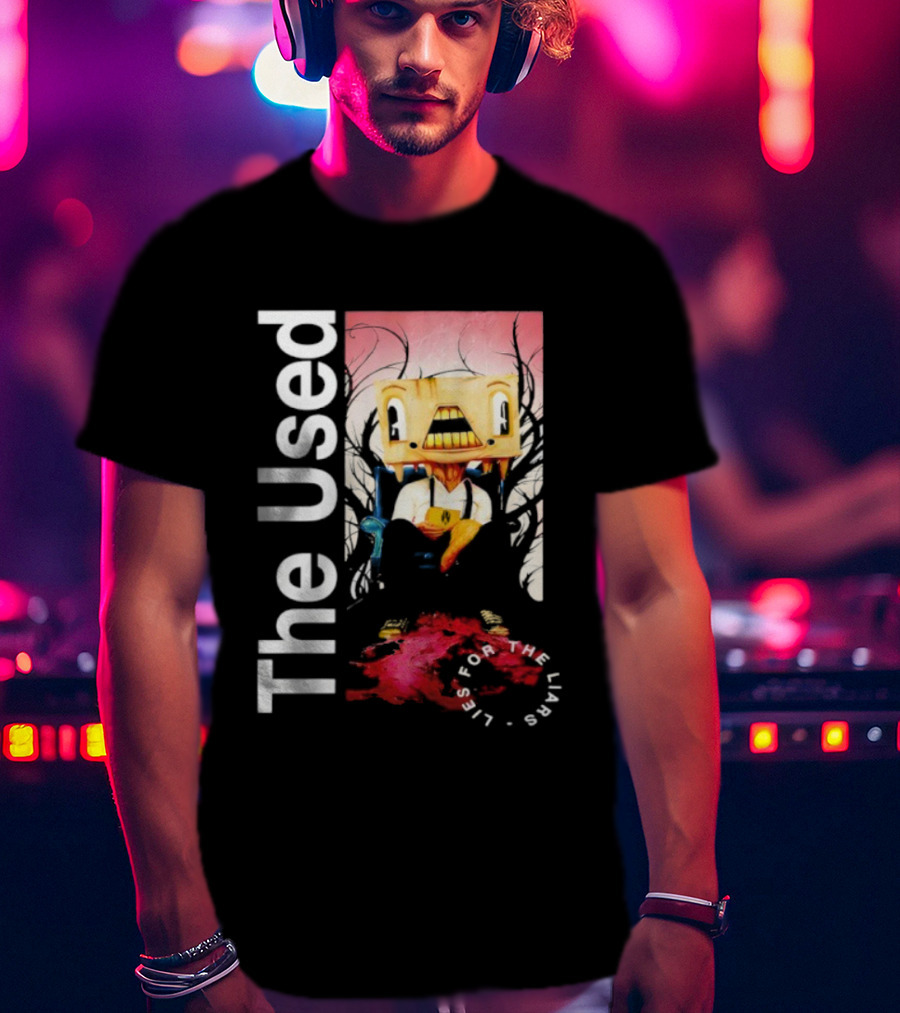 The Used Lies For The Liars Album Art Character Box Head With Blood Splatter T-Shirt