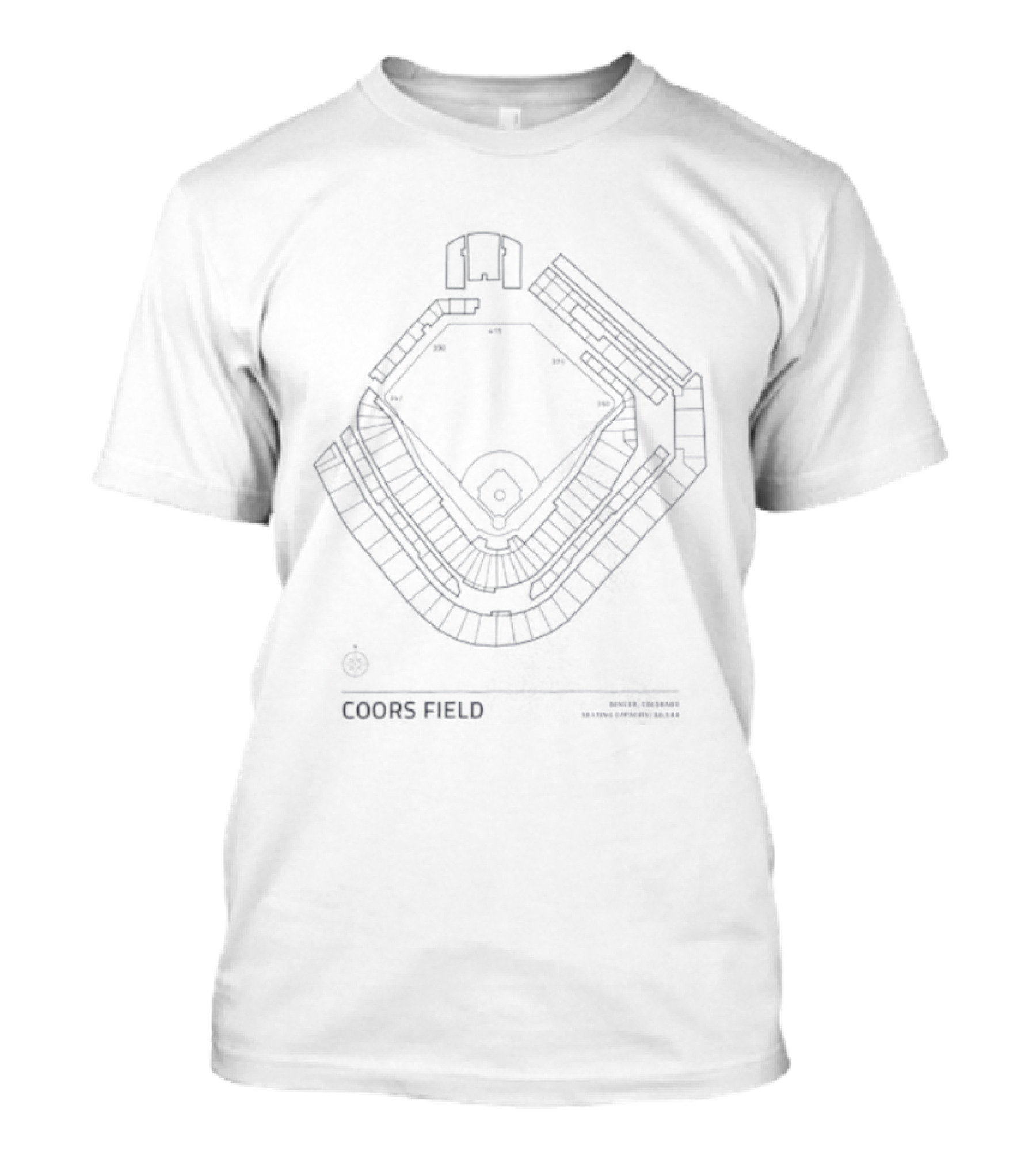 Coors Field Stadium Blueprint Denver Colorado Seating Capacity T-Shirt