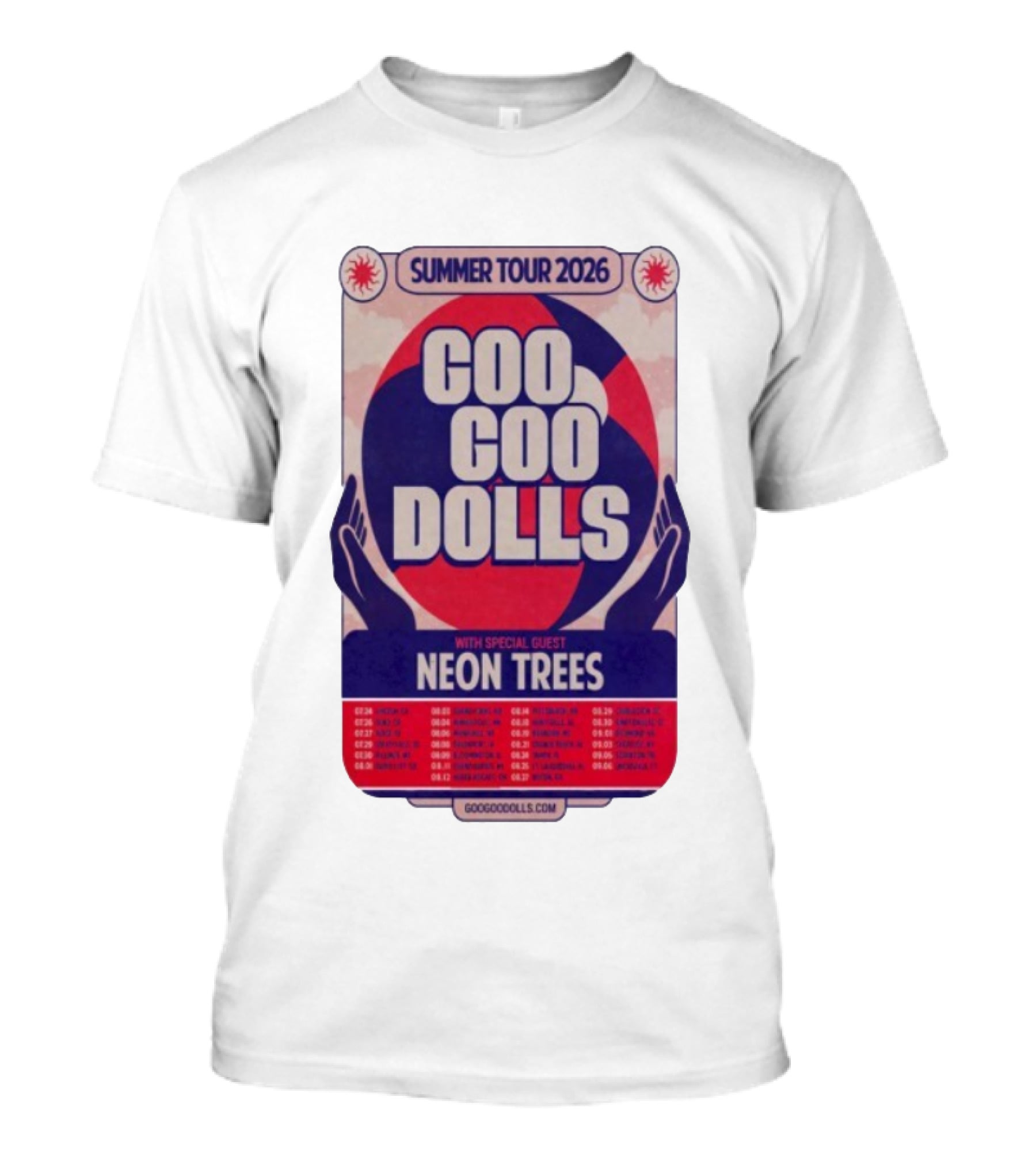 Goo Goo Dolls Summer Tour 2026 With Neon Trees Rare Concert Collectible T-Shirt
