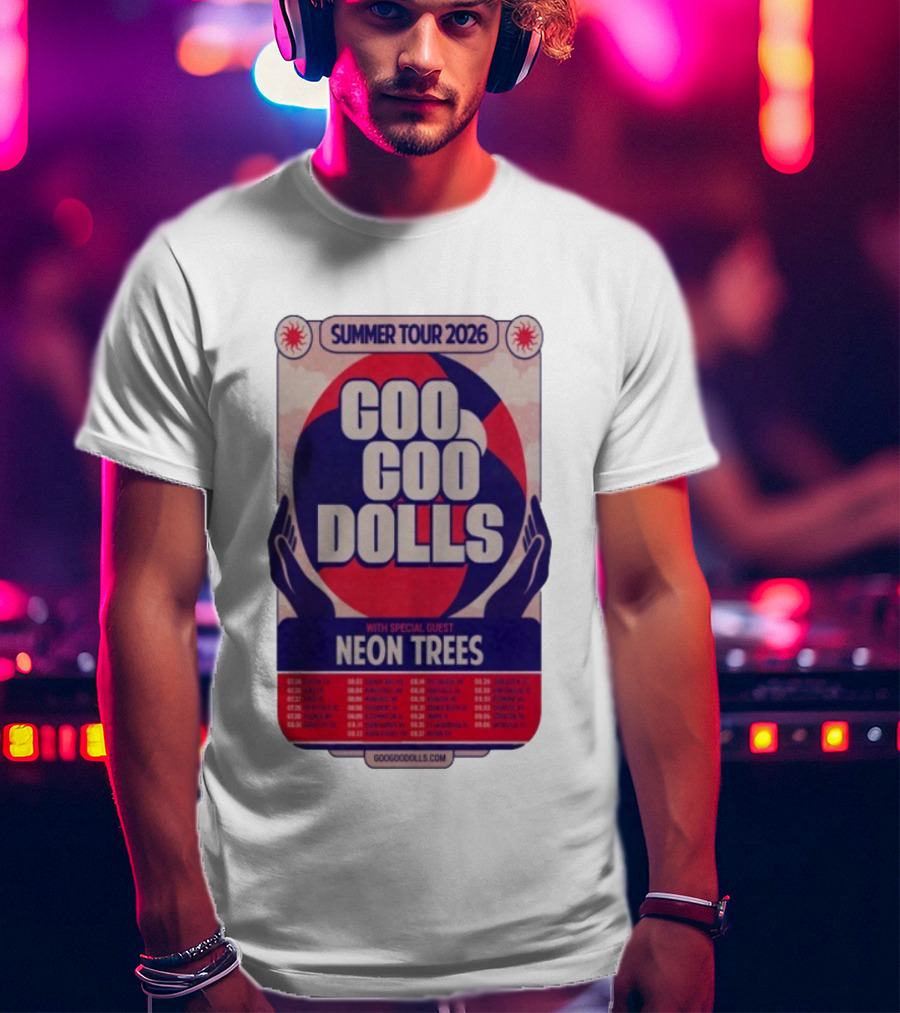 Goo Goo Dolls Summer Tour 2026 With Neon Trees Rare Concert Collectible T-Shirt