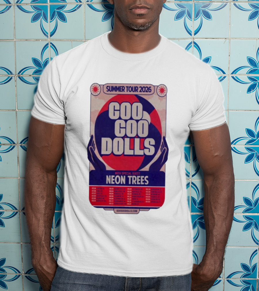 Goo Goo Dolls Summer Tour 2026 With Neon Trees Rare Concert Collectible T-Shirt