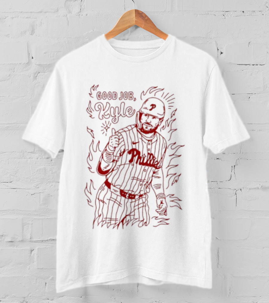 Good Job Kyle Schwarber Philadelphia Phillies Baseball Player Drawing T-Shirt