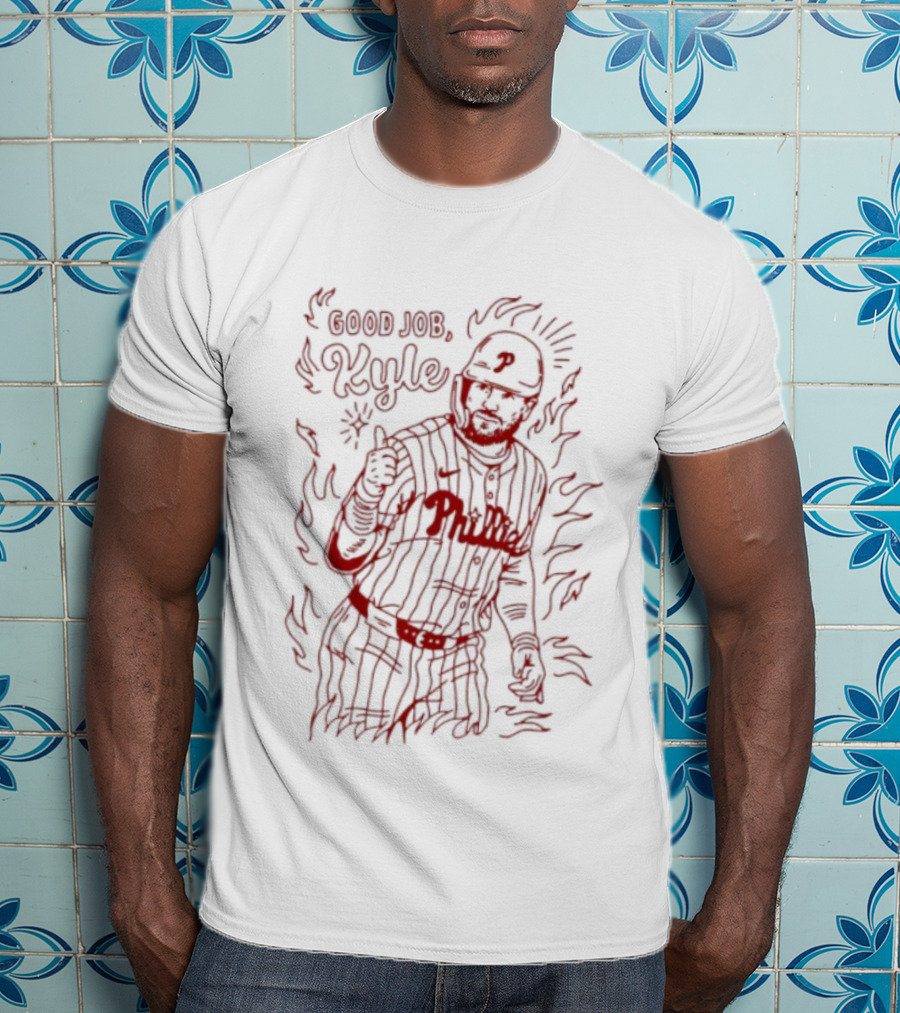 Good Job Kyle Schwarber Philadelphia Phillies Baseball Player Drawing T-Shirt