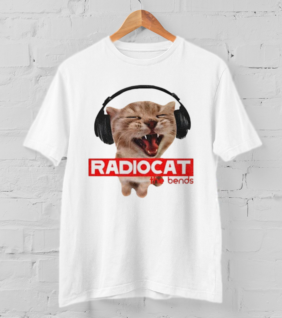 Radiocat The Bends Headphones Cat Graphic T-Shirt