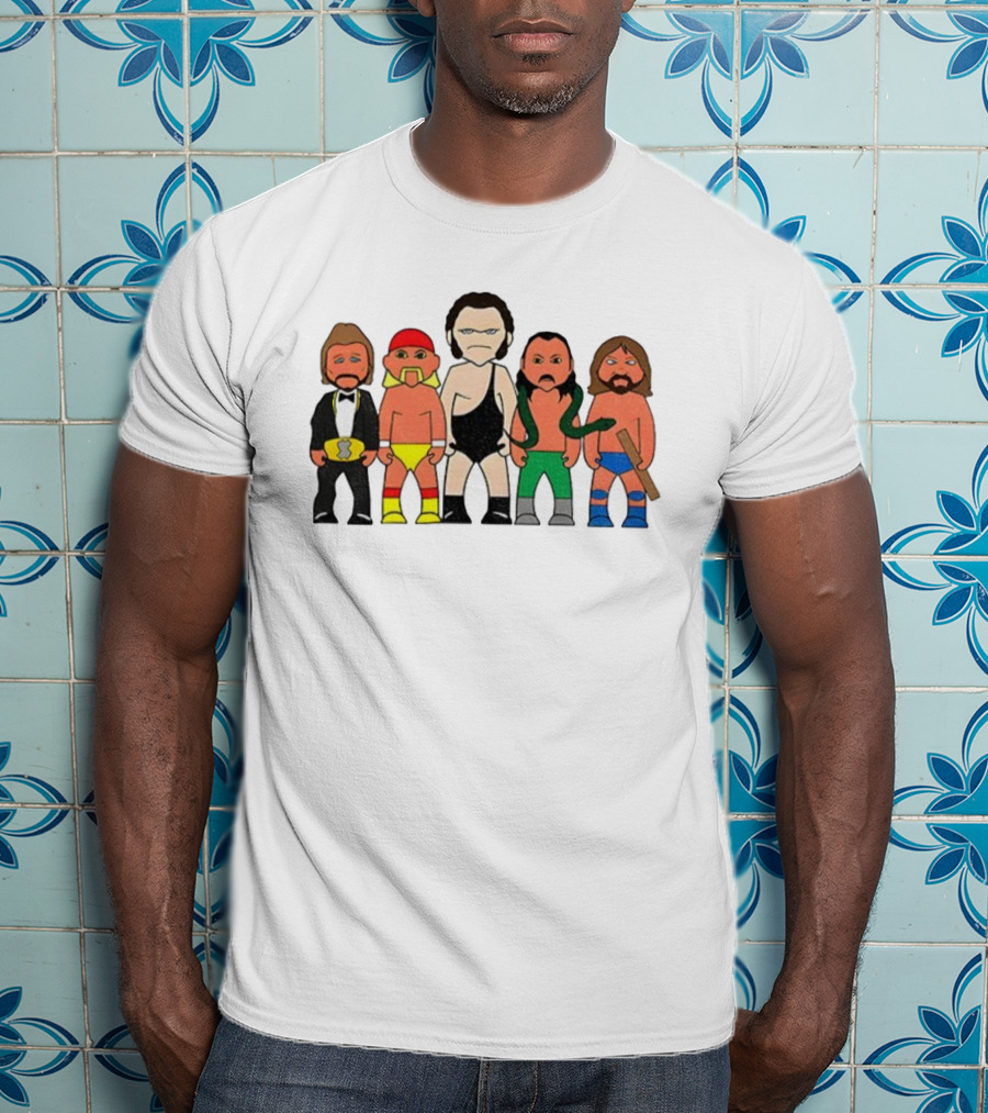 Legends Wrestling Cartoon Characters Retro Sport Icons T-Shirt