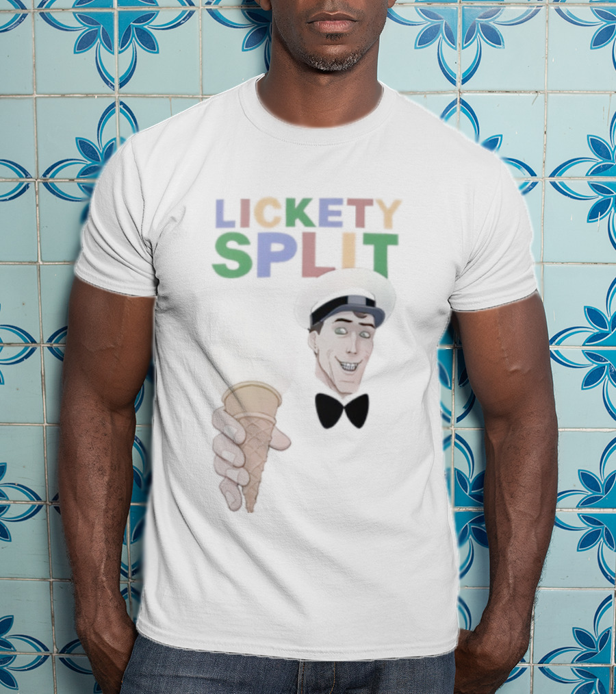 Lickety Split Ice Cream Man Colorful Cone T-Shirt