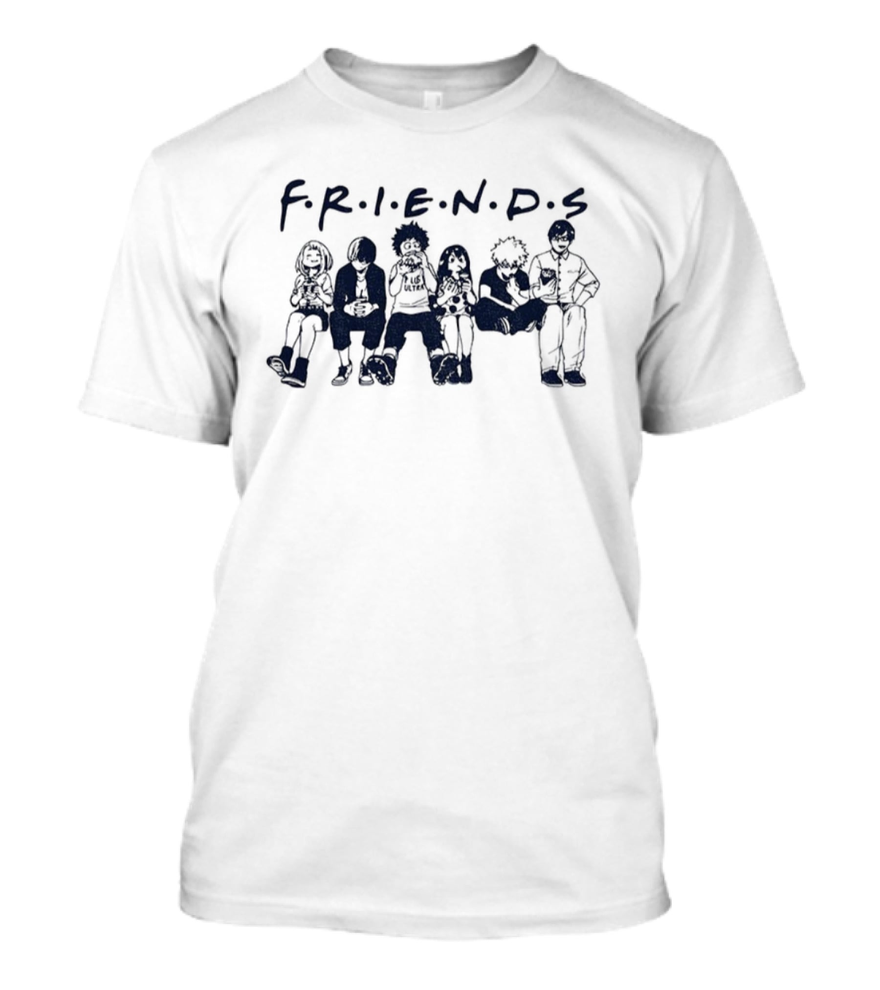 FRIENDS My Hero Academia Anime Characters Sitting Together T-Shirt