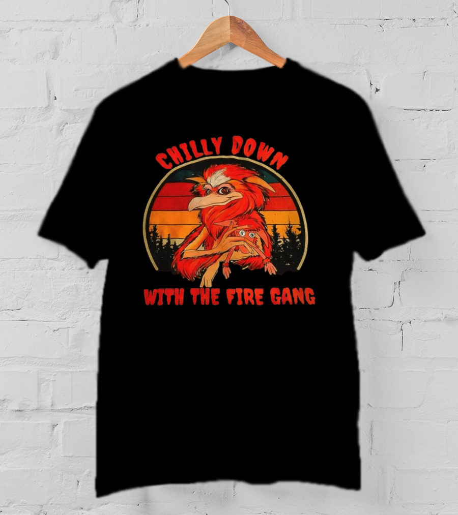 Chilly Down With The Fire Gang Retro Vintage Forest Creature T-Shirt