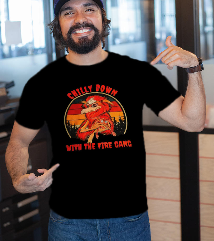 Chilly Down With The Fire Gang Retro Vintage Forest Creature T-Shirt