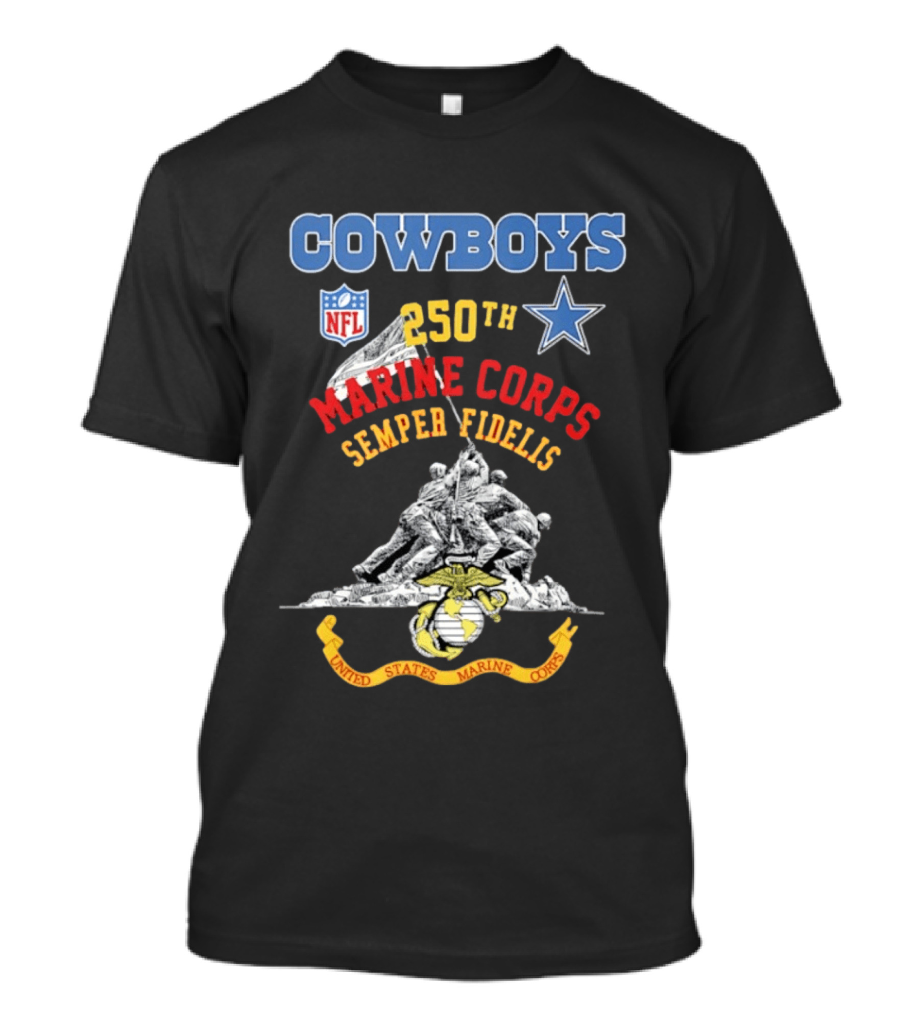 Cowboys NFL Marine Corps 250th Semper Fidelis United States T-Shirt